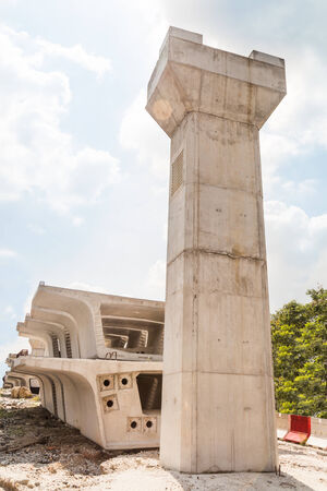 Construction of a Mass Rail Transit line in progressの写真素材