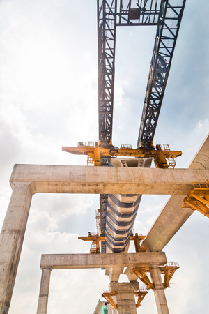Construction of a Mass Rail Transit line in progressの写真素材