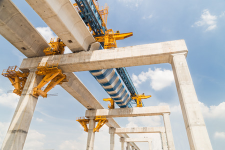 Construction of a Mass Rail Transit line in progressの写真素材