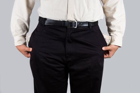 Man with abundant of money in his pocketsの写真素材