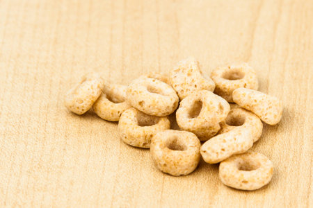 Close up on generic ring shaped cerealの写真素材