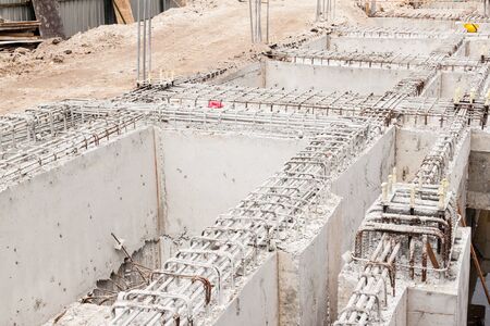 Building foundation at construction site