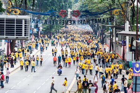 KUALA LUMPUR, Malaysia - August 29, 2015: The BERSIH 2.0 organized a street rally dubbed BERSIH 4 on August 29 and 30th to call for clean and transparent governance in Malaysia as well as strengthening parliamentary democracy systemのeditorial素材