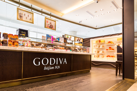 KUALA LUMPUR, MALAYSIA, May 20, 2016: Godiva chocolate outlet in KLCC, Kuala Lumpur.  Godiva Chocolatier is a manufacturer of premium chocolates founded in Belgium in 1926.のeditorial素材