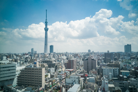 Scenic view of Tokyo cityscape in Japan within Sumida areaのeditorial素材
