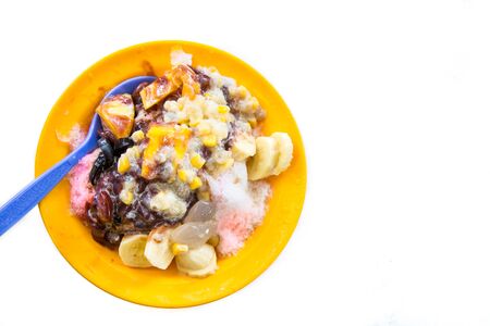 Ice kacang or shaved ice sweet dessert, popular in Malaysia and Singaporeの写真素材