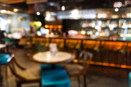 Blur vision perspective view of a drunk person in pub bar