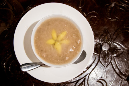 Yam paste ginkgo or orh nee ,traditional Malaysia dessert popular among Chinese Teochew
