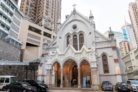 HONG KONG, February 9, 2019: The Cathedral of the Immaculate Conception is a late 19th-century English Gothic revival church. Located in the Mid-Levels area of the city.のeditorial素材