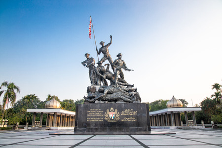 KUALA LUMPUR, MALAYSIA, APpril 18, 2019: Tugu Negara National Monument, a popular tourist destination in Kuala Lumpur.  Commemorates those who died in struggle for freedomのeditorial素材