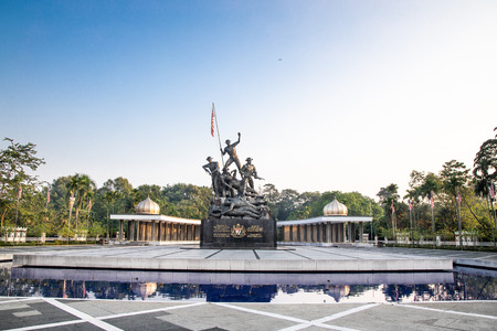 KUALA LUMPUR, MALAYSIA, APpril 18, 2019: Tugu Negara National Monument, a popular tourist destination in Kuala Lumpur.  Commemorates those who died in struggle for freedomのeditorial素材