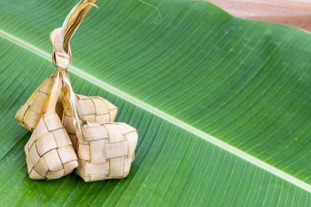 Ketupat, rice dumpling popular Malay food during Hari Raya celebration in Malaysia and Indonesiaの写真素材