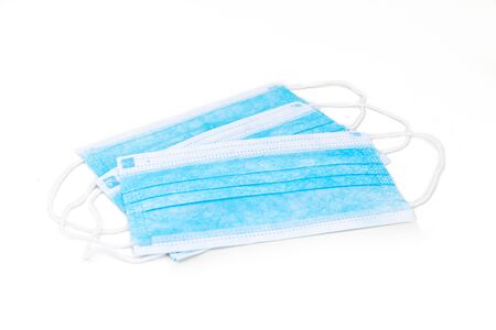 Surgical face mask for protection and insulation against germs, virus, bacteria on white background
