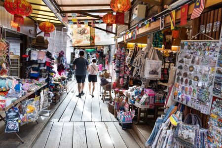 GEORGETOWN, PENANG, February 12, 2020: Chew Jetty is part of Penang Heritage Trail and is popular tourist destination.  One of remaining old straits Chinese settlement.のeditorial素材