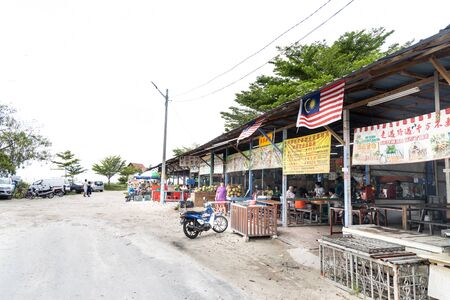 SEKINCHAN, MALAYSIA, February 16, 2020: Sekinchan's Pantai Redang is popular tourist destination, with many shops selling seafood produce.のeditorial素材