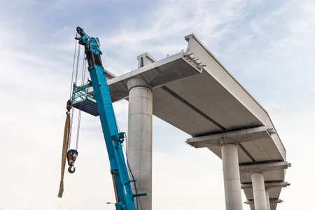 Construction of mass light rail transit train track infrastructure in progress in Malaysiaの写真素材