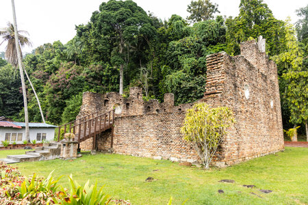 Kota Belanda or Dutch Fort is an ancient fort on Pangkor Island, Malaysia. The ruins are the remnants of an outpost of Dutch to control trade in the ancient Malay Peninsulaの写真素材