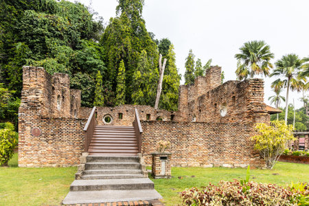 Kota Belanda or Dutch Fort is an ancient fort on Pangkor Island, Malaysia. The ruins are the remnants of an outpost of Dutch to control trade in the ancient Malay Peninsulaの写真素材