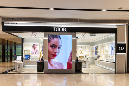 Christian Dior commonly known as Dior, is a French multinational luxury fashion house. Featured here its luxury outlet in Kuala Lumpur, Malaysiaのeditorial素材