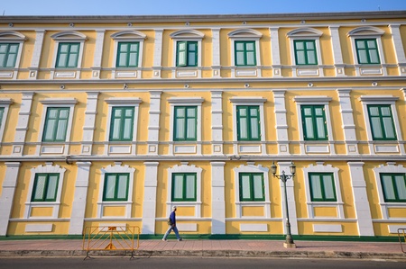 European window of department of military, Bangkok, Thailand.の写真素材