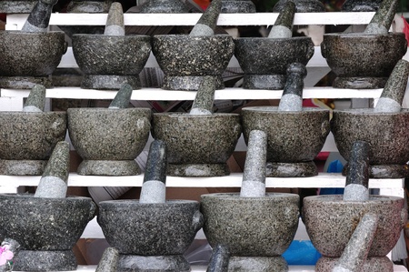 Stone mortars and pestlesの写真素材