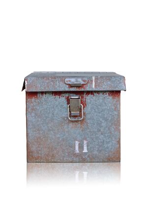 Old galvanize box with reflectionの写真素材