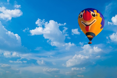 Hot air balloon with blue sky and nice cloud.の写真素材