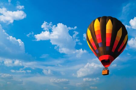 Hot air balloon with blue sky and nice cloud.の写真素材