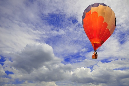 Hot air balloon with beautiful blue sky and nice cloud in Thailandの写真素材