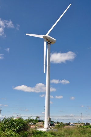 Power generator with blue skyの写真素材