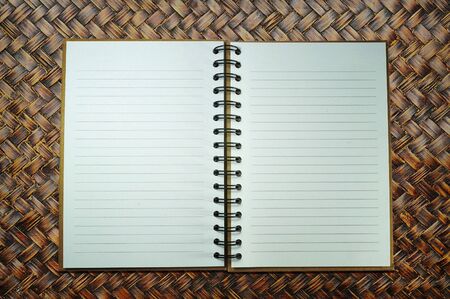 Recycled Book on the  bamboo weaving.の写真素材