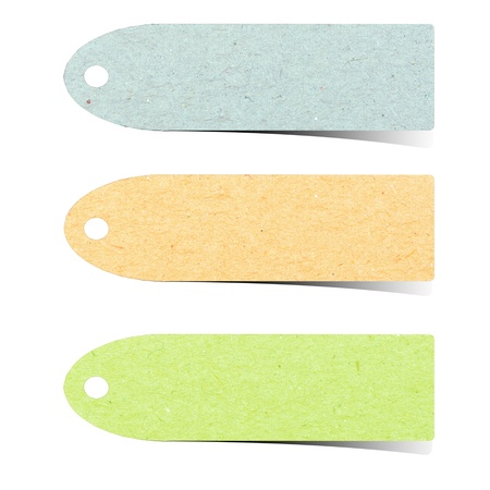 recycled paper Sticky note stick on white backgroundの写真素材