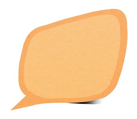 Sticky note tag made of recycled paper stick on white backgroundの写真素材