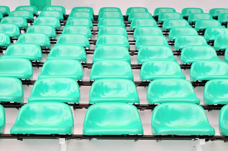 Red seat in sport stadium, Bangkok, Thailand.の写真素材