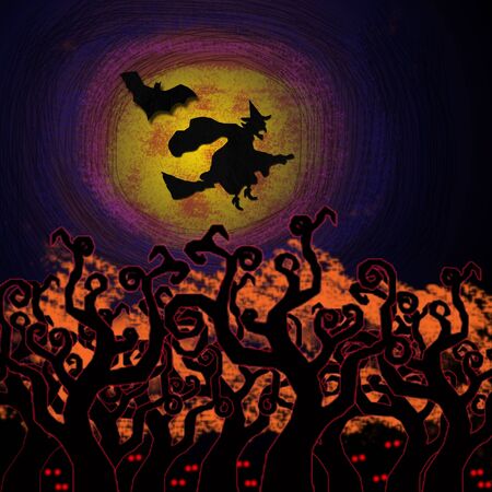 Halloween background on grunge textureの写真素材