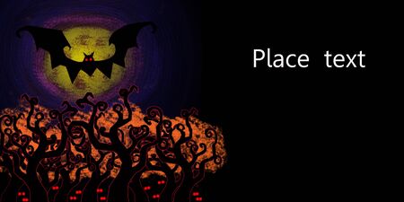 Halloween background on grunge texture paperの写真素材