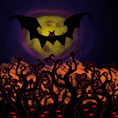 Halloween background on grunge texture paperの写真素材