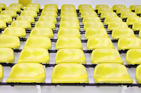 Red seat in sport stadium, Bangkok, Thailand.の写真素材