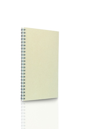 book of recycled paper on white background with clipping pathの写真素材