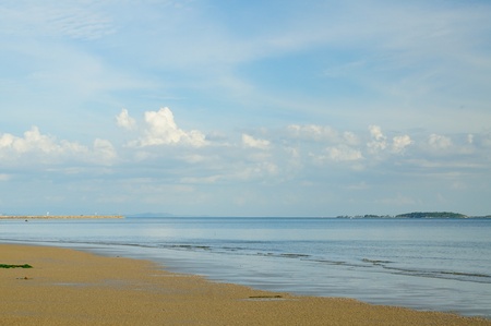 Scenic of the beach and sea at Mae pim cape, Rayong, Thailand.の写真素材