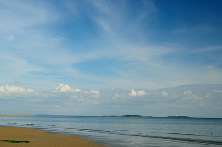 Scenic of the beach and sea at Mae pim cape, Rayong, Thailand.の写真素材