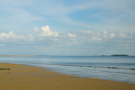 Scenic of the beach and sea at Mae pim cape, Rayong, Thailand.の写真素材