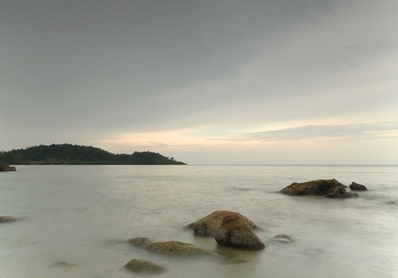 Sea of Trad at the beach of resort in Trad province, Thailand.の写真素材
