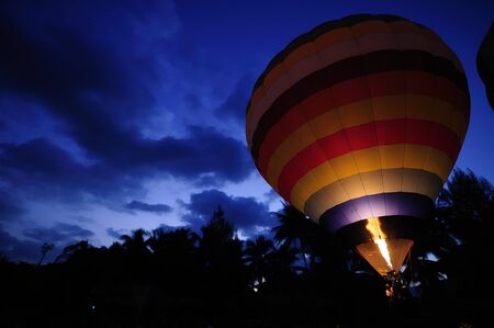 Hot air balloon at dawnのeditorial素材