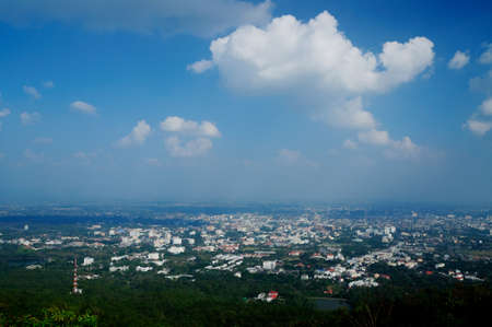 Scenic of Chiangmai city from Doi Suthep mountain in Thailand.の写真素材