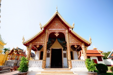 Thai style Buddhist temple of Lampoonの写真素材