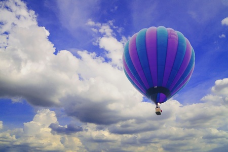 hot air balloon with beautiful blue skyの写真素材