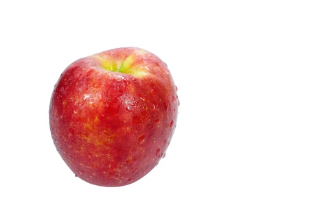 red apple fruit on white background with clipping pathの写真素材