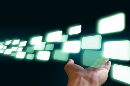 hand hold flying transparent buttonの写真素材