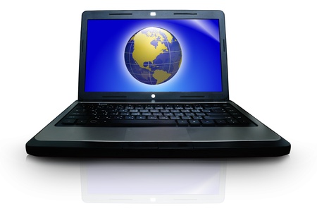 Laptop and Globe concept.の写真素材